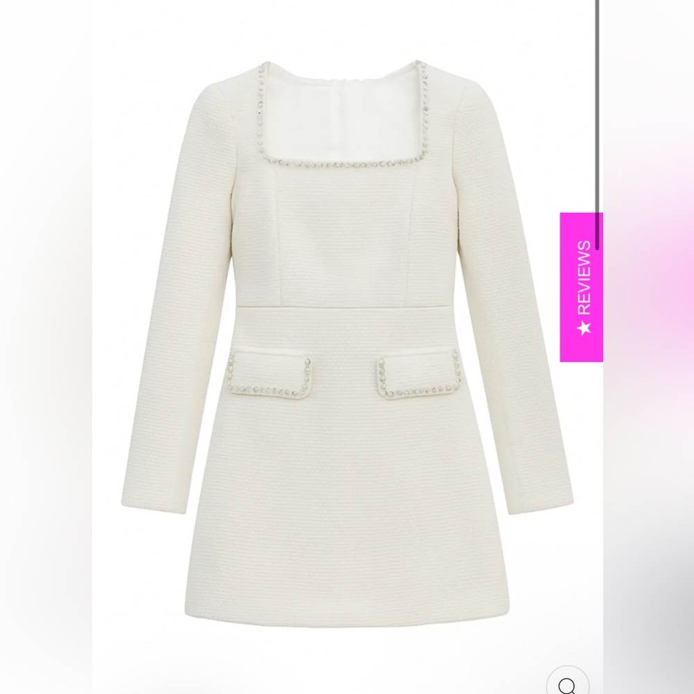 Katie J NYC Chic White Long Sleeve Dress